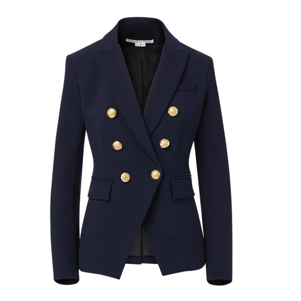 Miller Dickey Jacket by Veronica Beard
Navy Flap-Pocket Double-Breasted Blazer